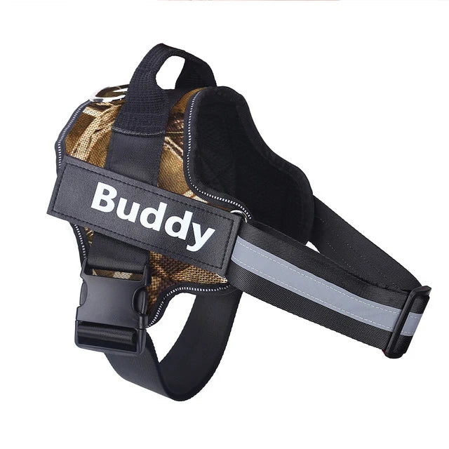 Custom No-Pull Reflective Dog Harness with Personalized Patch