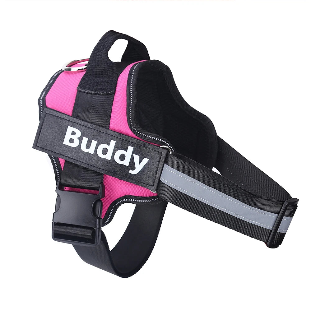 Custom No-Pull Reflective Dog Harness with Personalized Patch