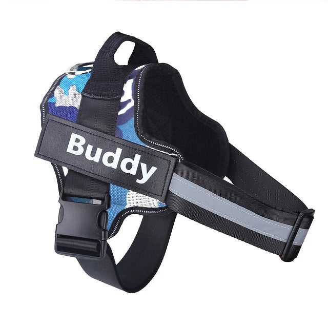 Custom No-Pull Reflective Dog Harness with Personalized Patch