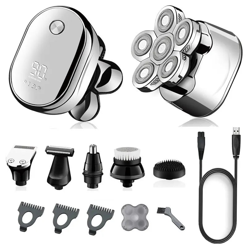 Men’s Multi-Grooming Kit – Electric Shaver & Beard Trimmer with Digital Display