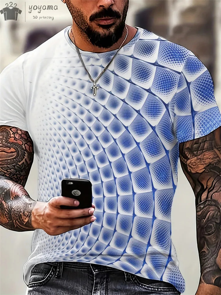 Men's 3D Printed Gradient Streetwear T-Shirt