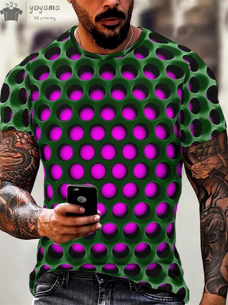 Men's 3D Printed Gradient Streetwear T-Shirt