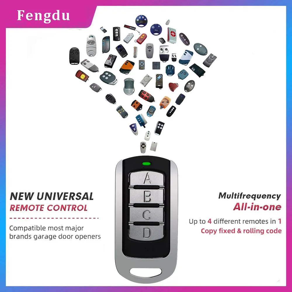 Universal Garage Remote – 4-in-1 Multi-Frequency Gate Key Fob (280–868MHz)