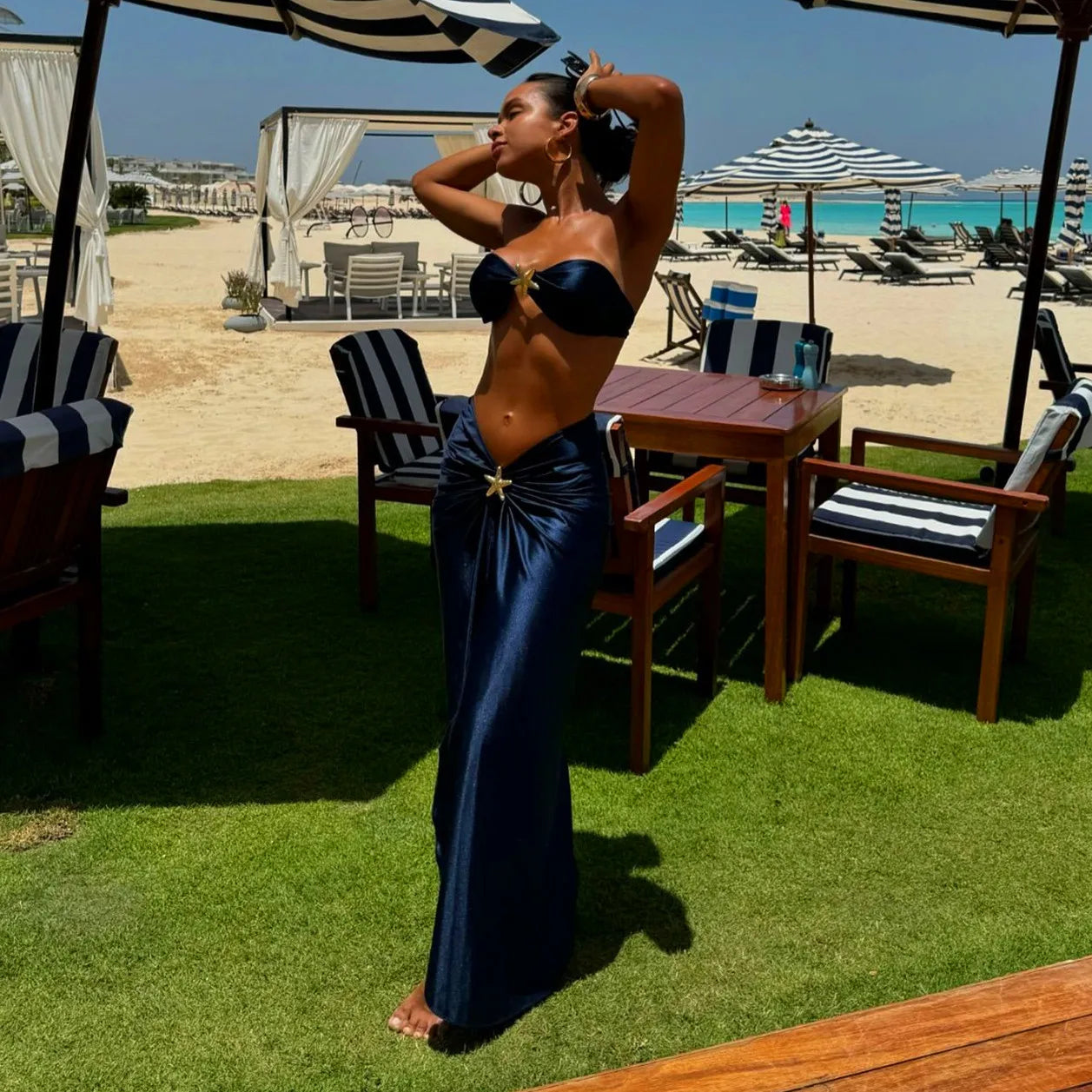 Luxury Star Bikini Set with Cover-Up – Sexy Brazilian-Inspired Swimwear