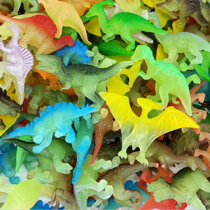 12Pcs Mini Glow-in-the-Dark Dinosaur Figure Set