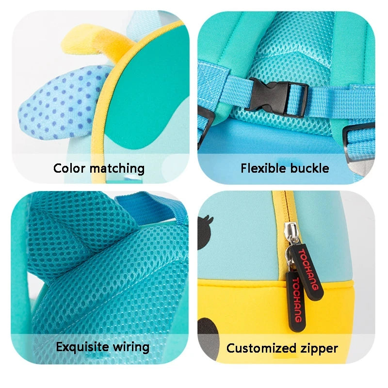 3D Animal Kids School Backpack – Mini Kindergarten Book Bag for Boys & Girls