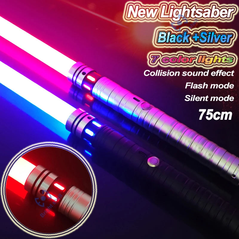 RGB Metal Lightsaber Laser Sword – 15 Color Change with Sound Effects