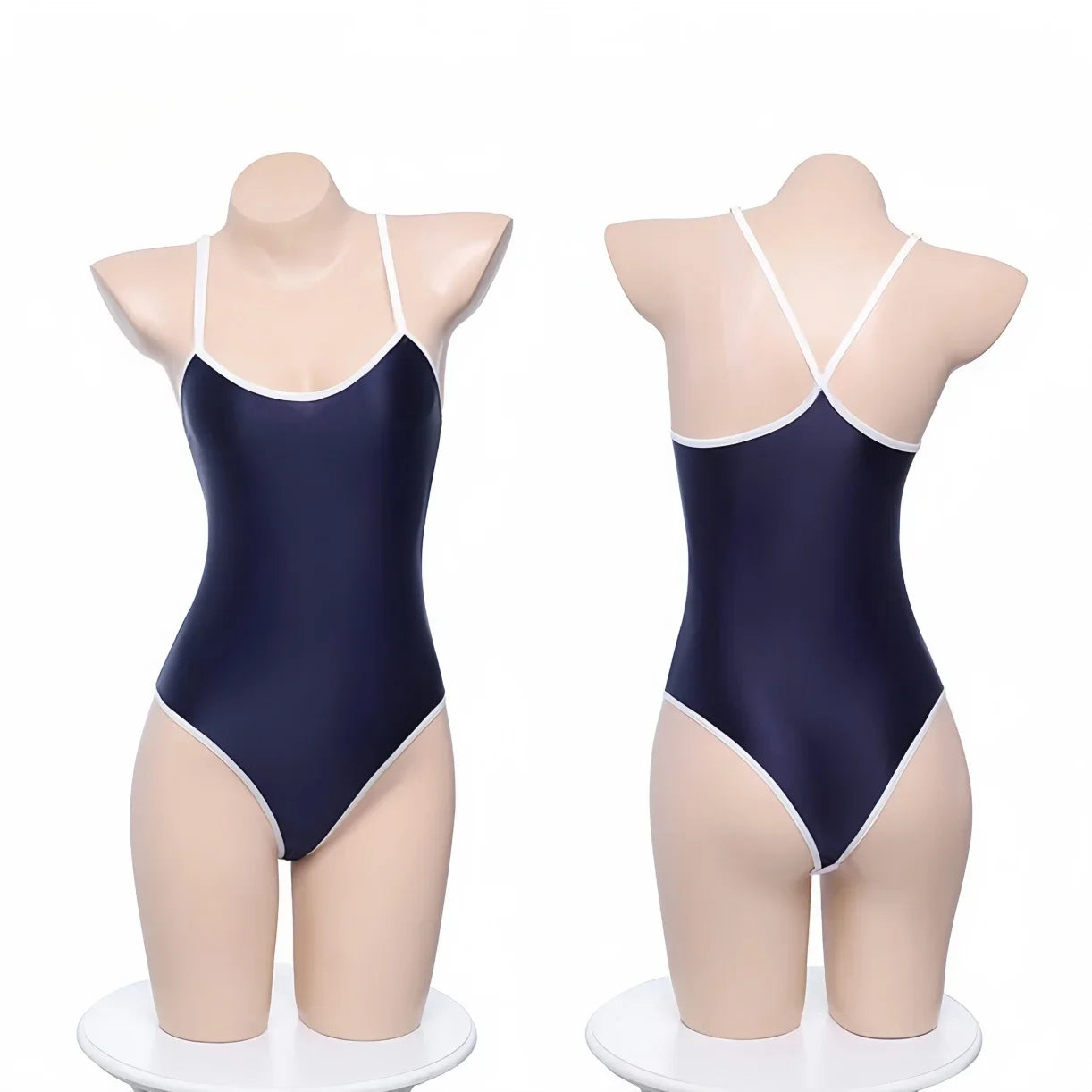 Plus Size One Piece Swimsuit for Women Cross Strap Japanese Style Swimwear