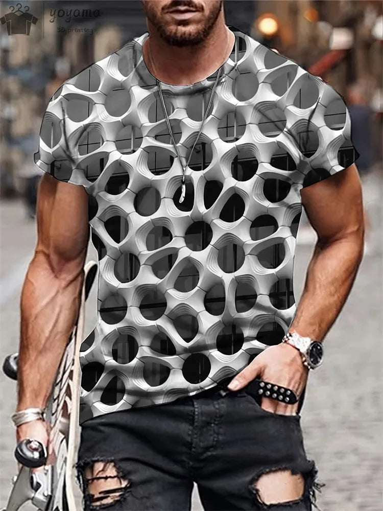 Men's 3D Printed Gradient Streetwear T-Shirt