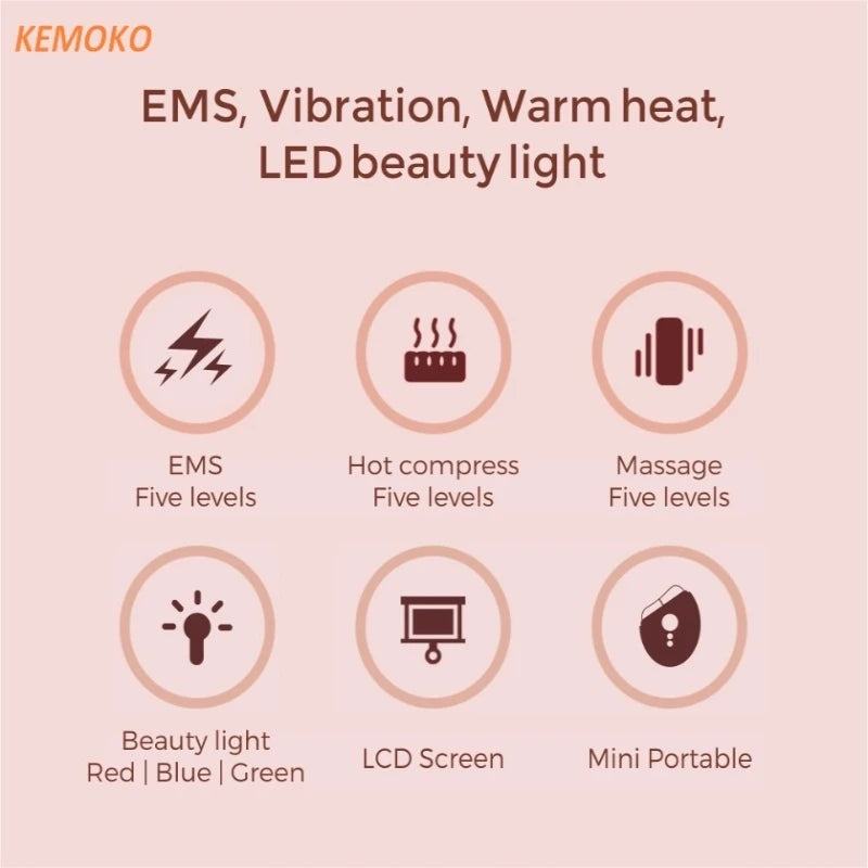 EMS Vibration Heating Face Roller – Skin Tightening & Rejuvenation