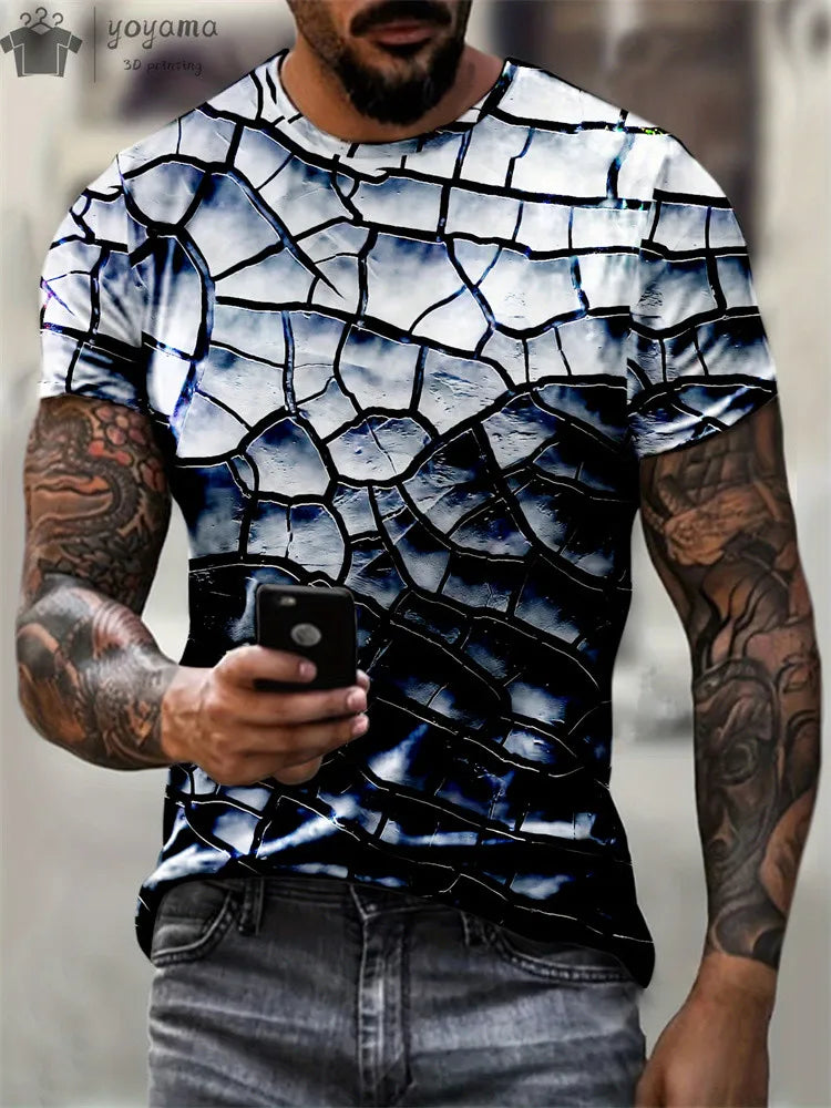 Men's 3D Printed Gradient Streetwear T-Shirt