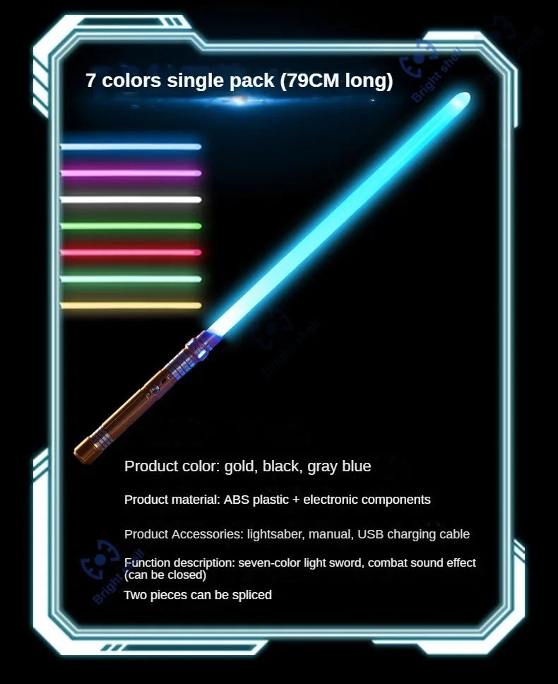 RGB Metal Lightsaber Laser Sword – 15 Color Change with Sound Effects