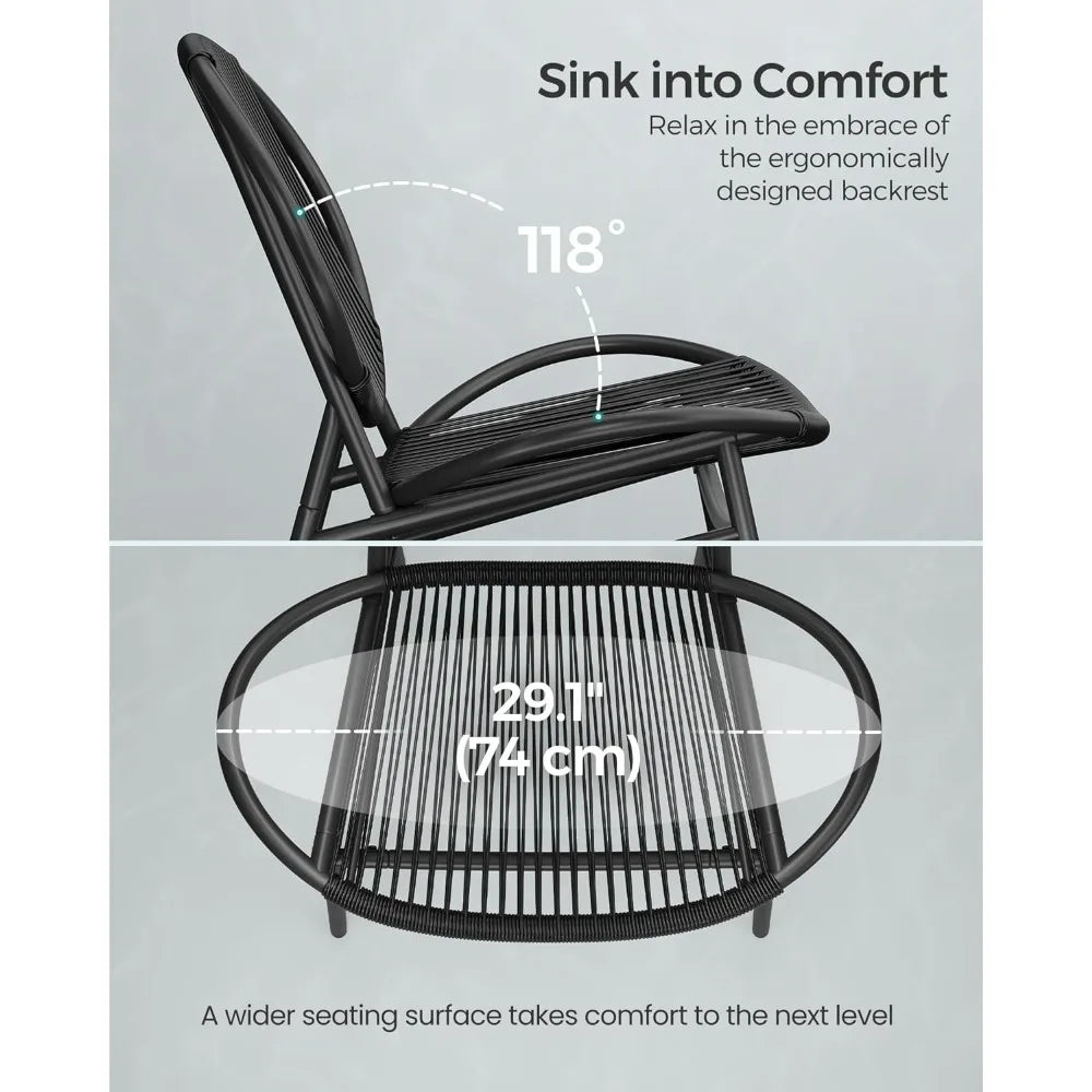 Acapulco Chairs, Side Table, Outdoor Garden Bistro Set