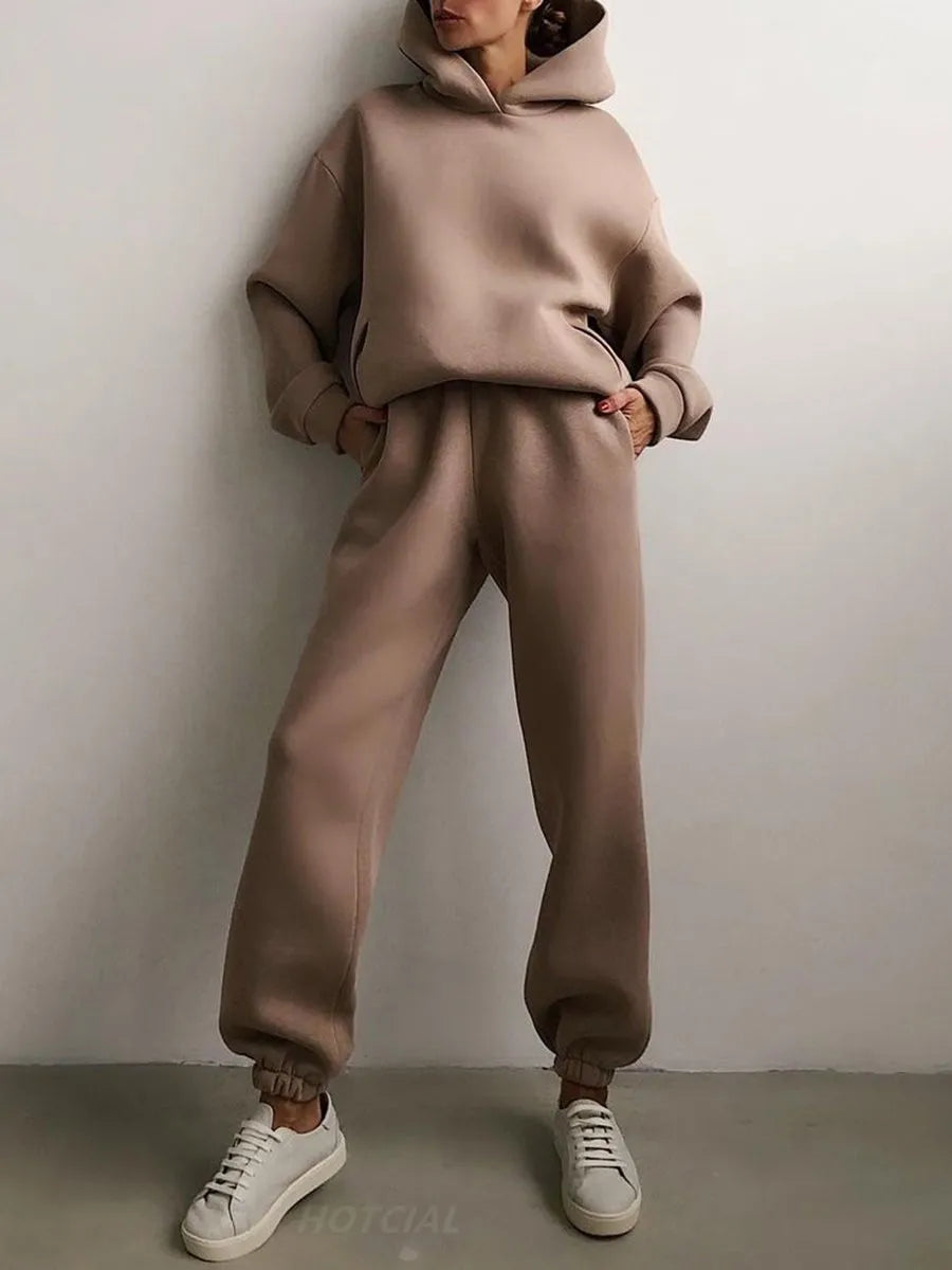 Casual Long Sleeve Hoodie & Pants