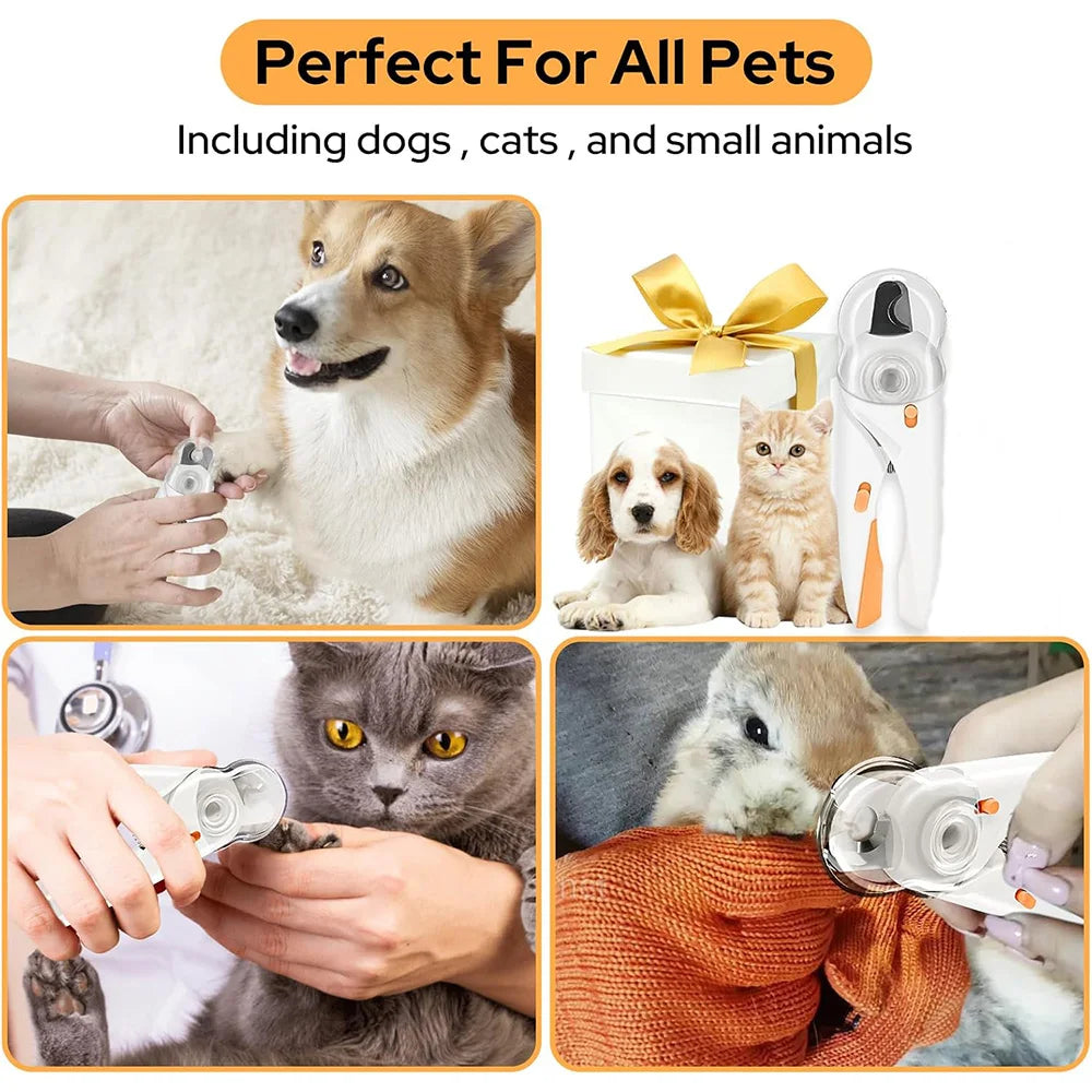 Pet Nail Clipper with LED Light for Dogs and Cats, Anti-Splash Design