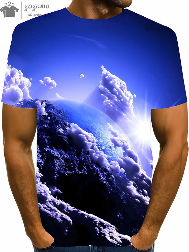 Men's 3D Printed Gradient Streetwear T-Shirt