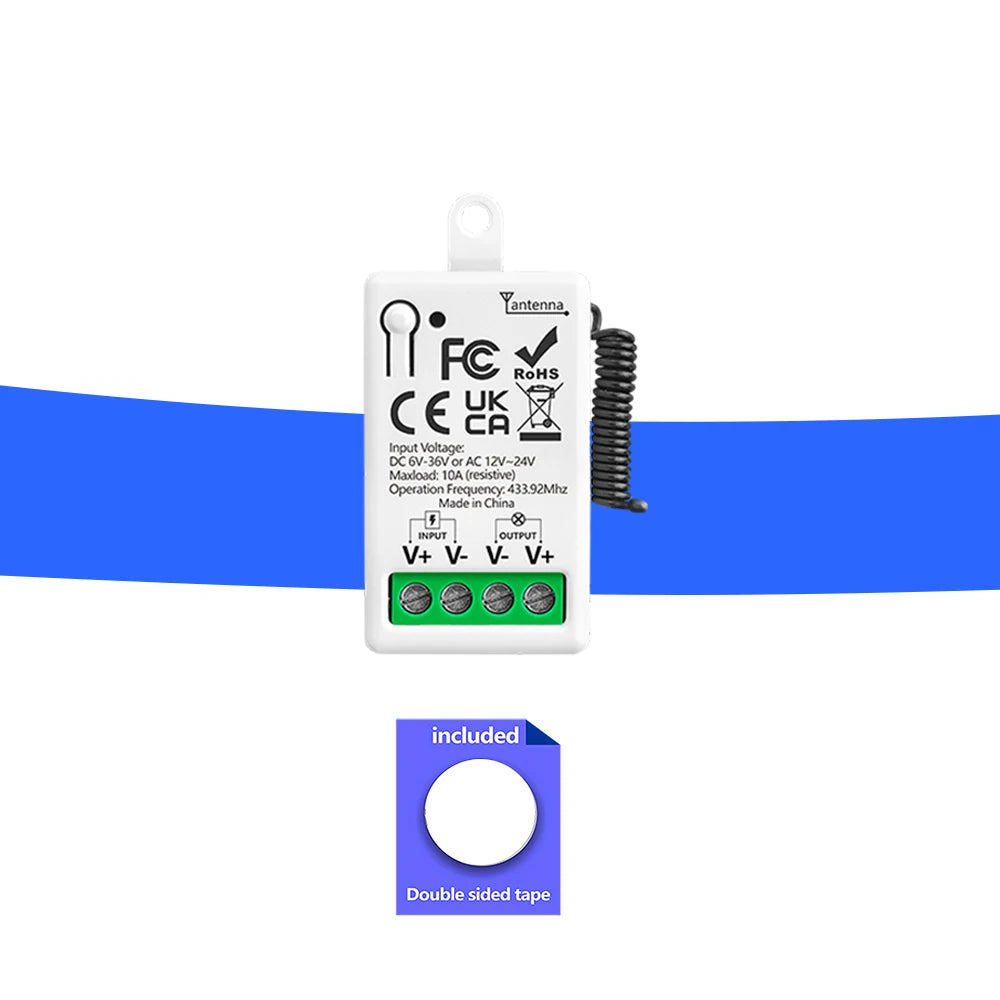 433MHz RF Wireless Remote Relay Switch Module (6–36V, 1CH)