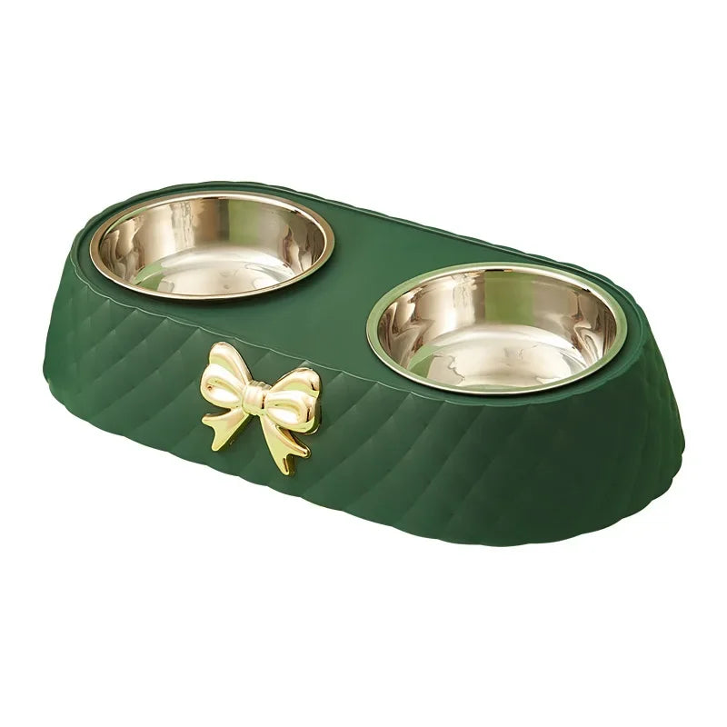 Double Pet Food and Water Bowl for Dogs and Cats Non-Slip Design