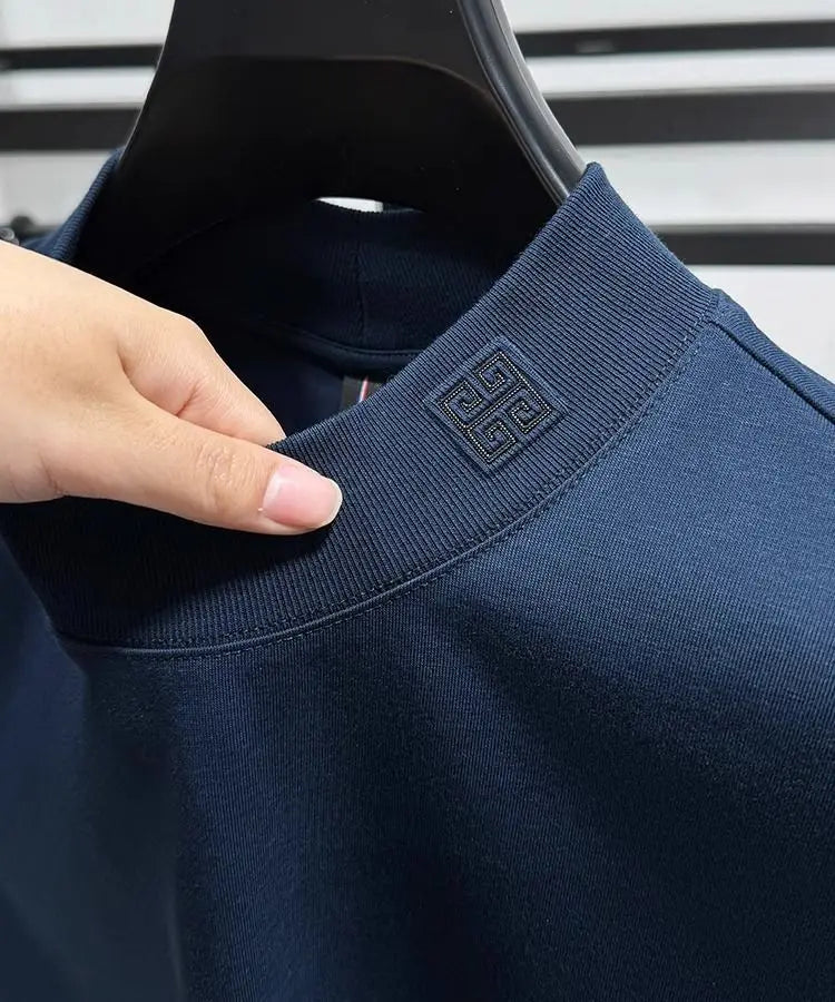 Luxury Men's Embroidered Long Sleeve T-Shirt