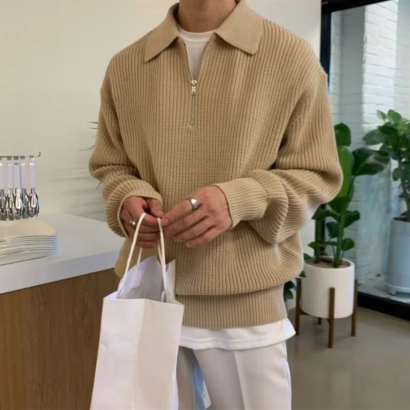 Men Korean Fashion Knitwear - Casual Pullover Sweater