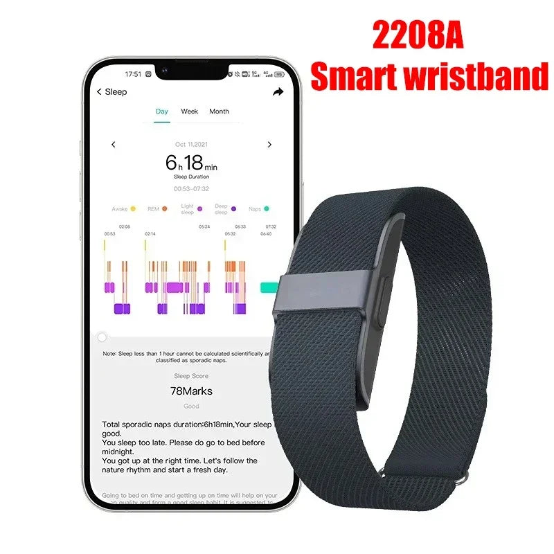 2208A Smart Fitness Bracelet – Heart Rate, BP & Activity Tracker