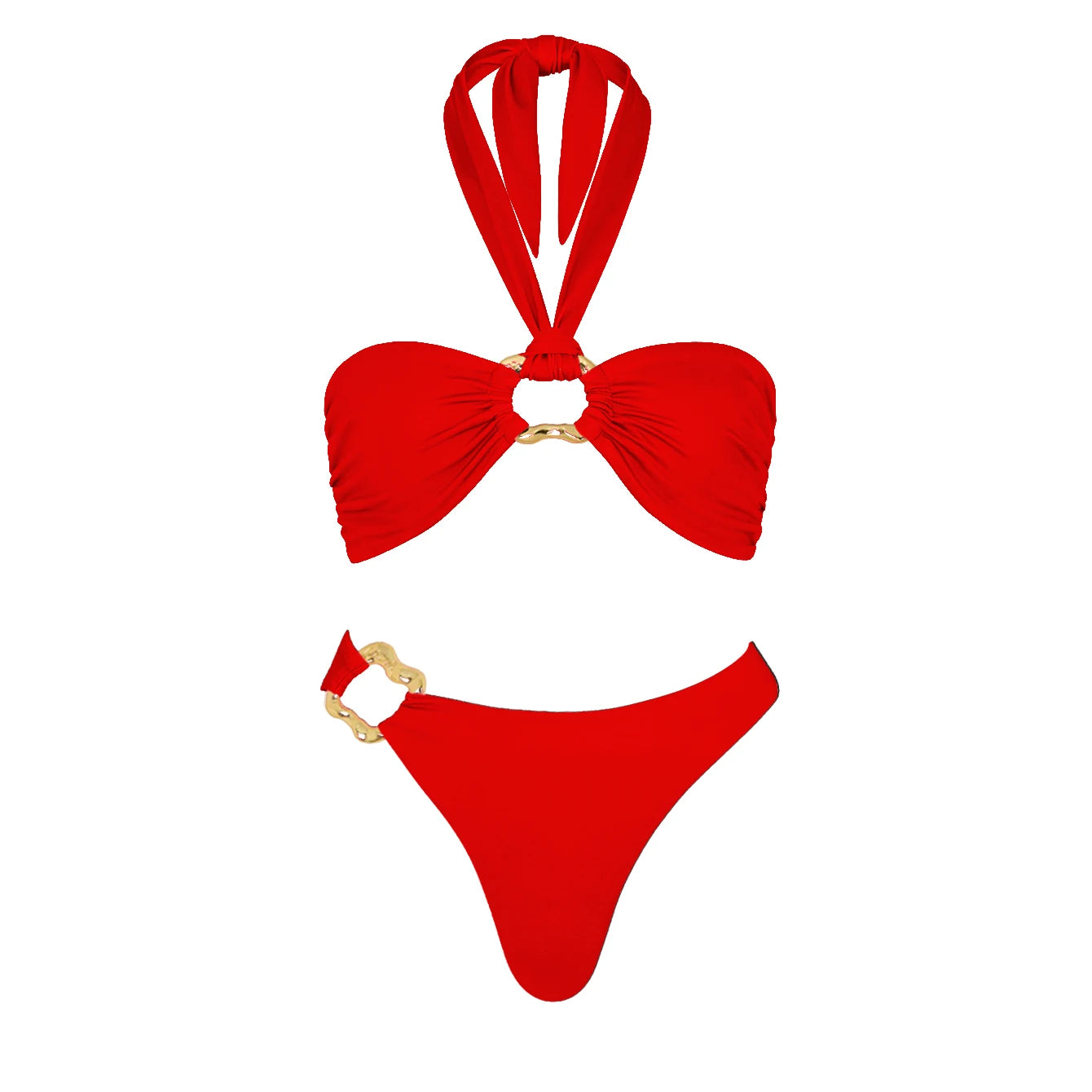 3Pcs White Pearl Bikini Set with Cover-Up