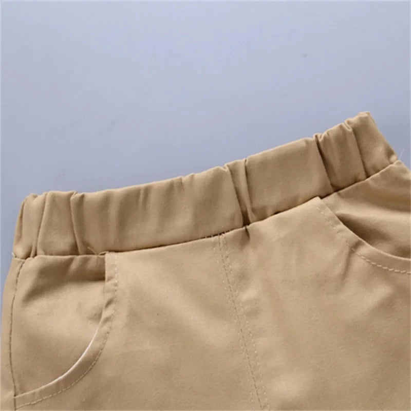 2PCS Baby Summer Set – Boys' Boat & Anchor Print Short Sleeve & Shorts