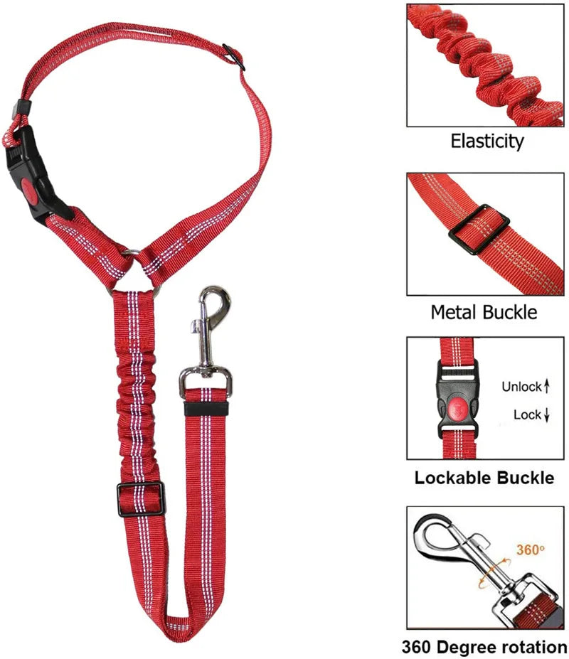 2-in-1 Dog Harness & Leash with Car Seat Belt