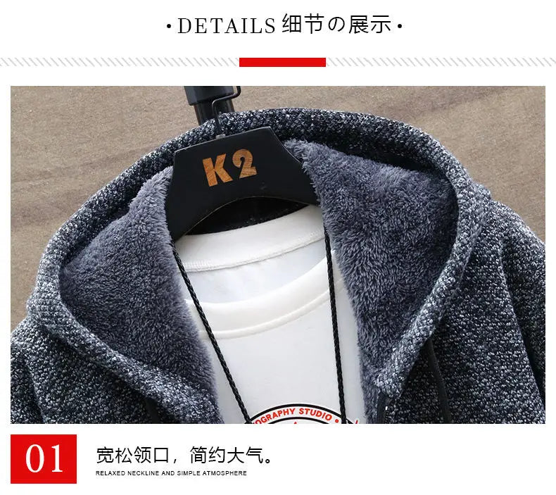 Luxury Men's Hooded Cardigan Sweater - Stylish & Functional