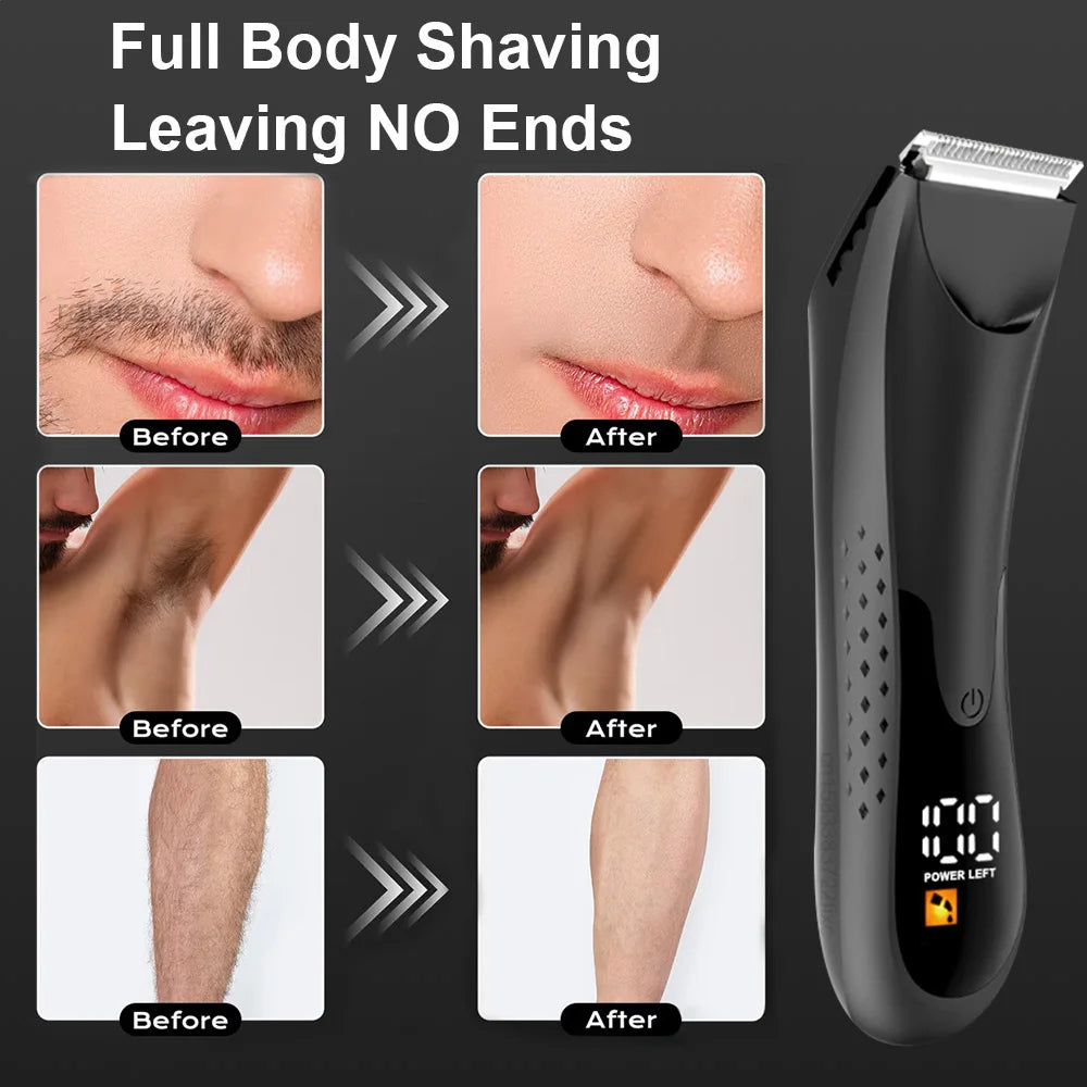 Men’s Electric Body & Facial Hair Trimmer – Portable Full-Body Shaver