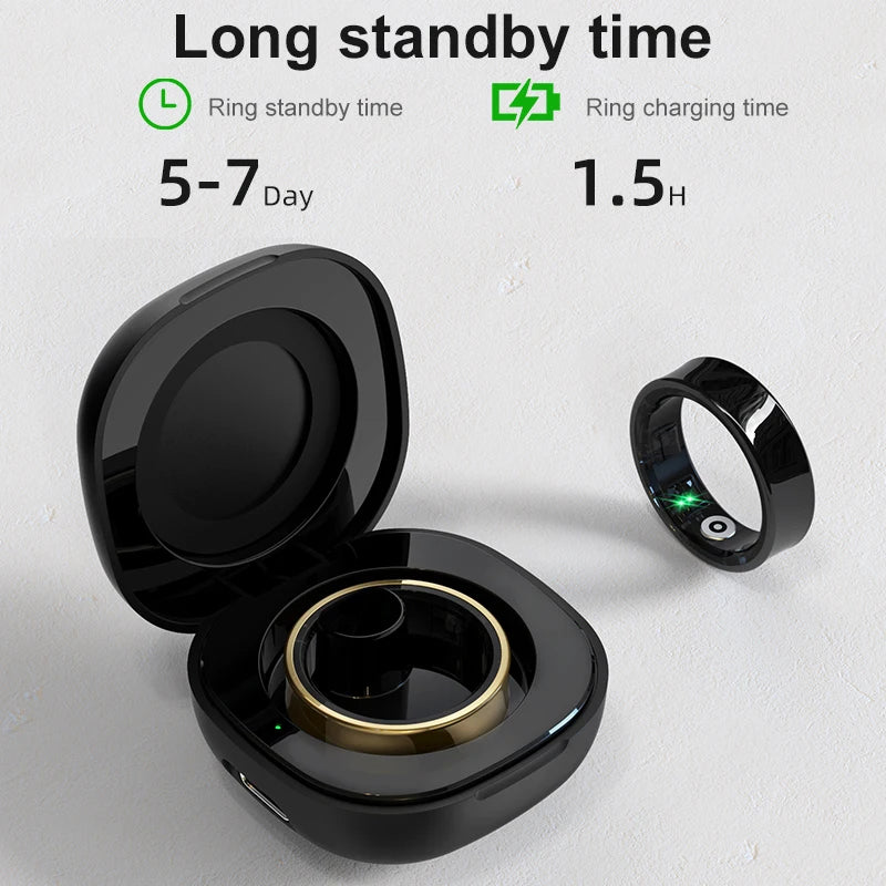 R09 Smart Health Ring with Charging Case – Unisex Fitness Tracker