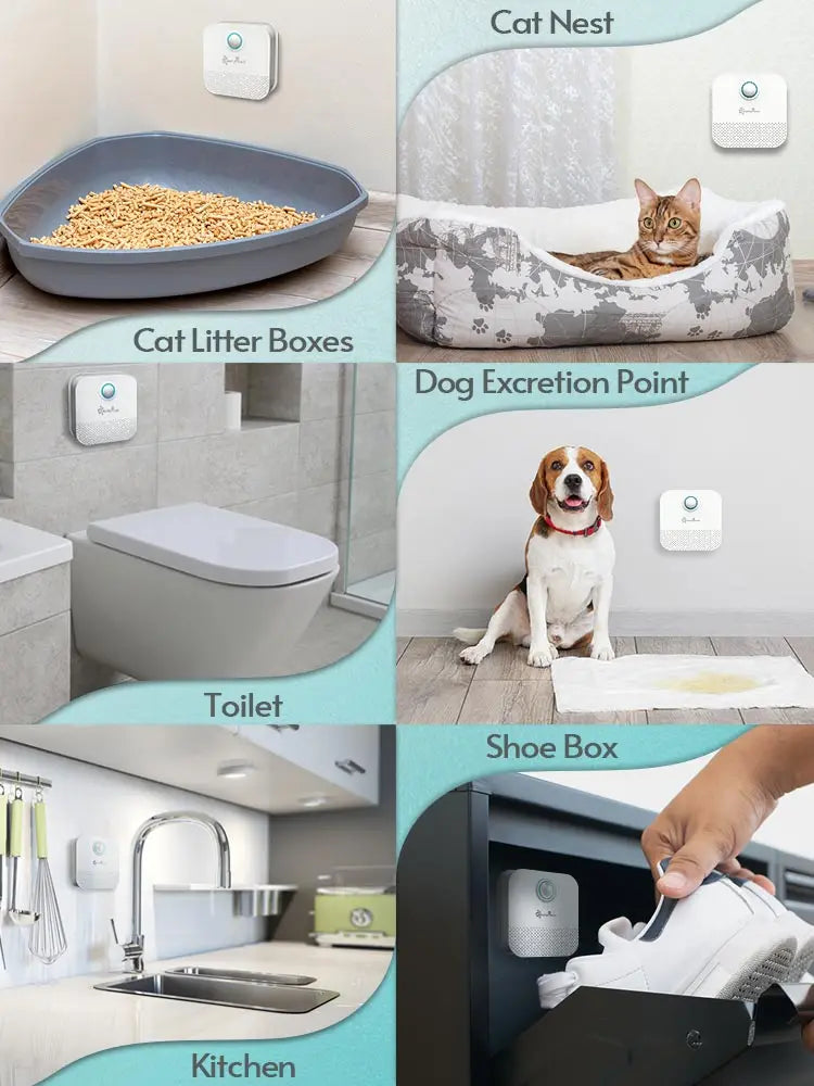 DownyPaws Smart Cat Litter Deodorizer 4000mAh Odor Purifier for Pet Toilet