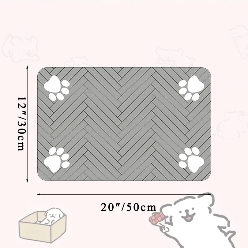 Waterproof Pet Food Mat for Dogs and Cats with Non-Slip Backing
