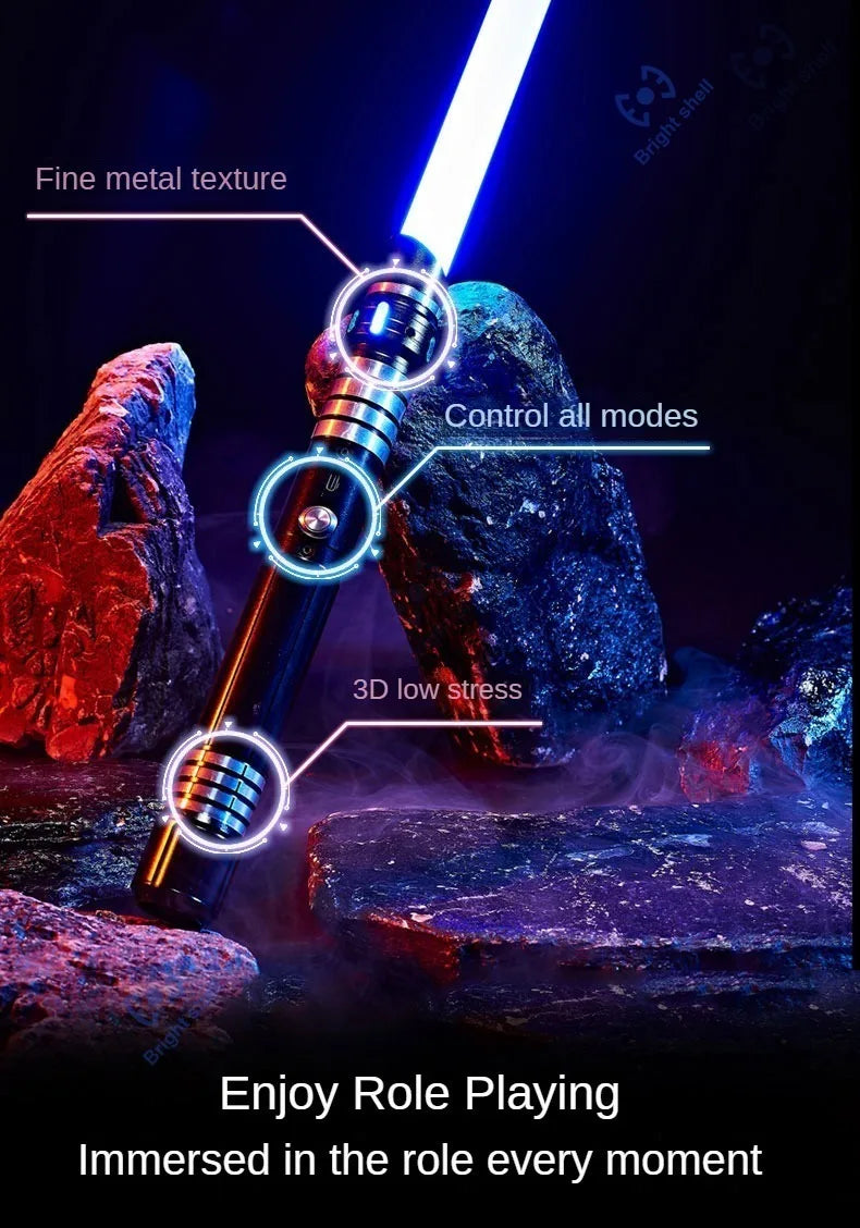 RGB Metal Lightsaber Laser Sword – 15 Color Change with Sound Effects