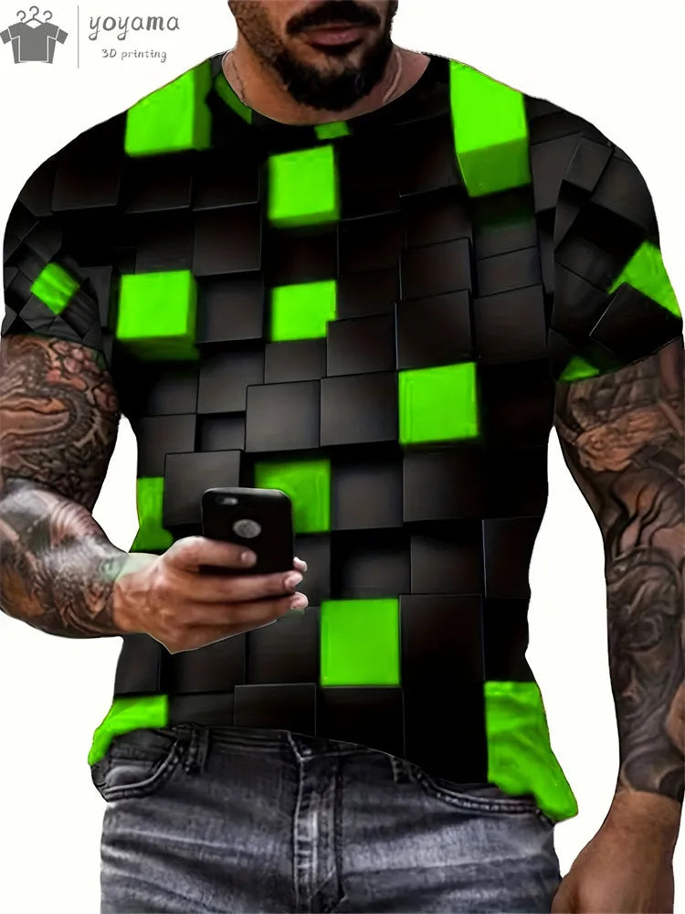 Men's 3D Printed Gradient Streetwear T-Shirt