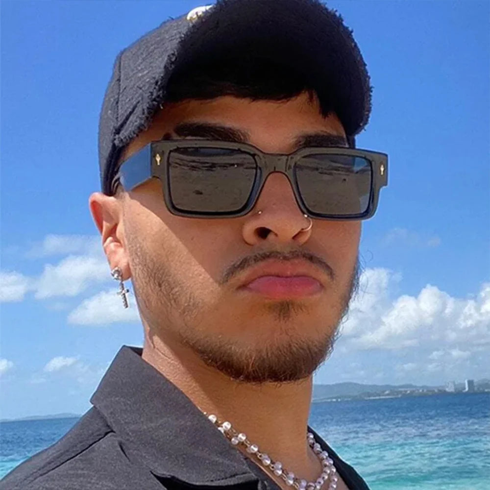 LNFCXI Retro Men Square Sunglasses