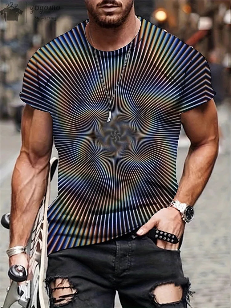 Men's 3D Printed Gradient Streetwear T-Shirt