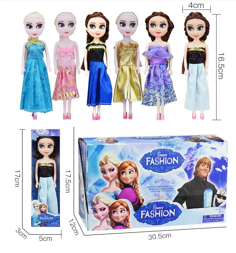 16CM Disney Frozen Princess Dolls - Elsa & Anna