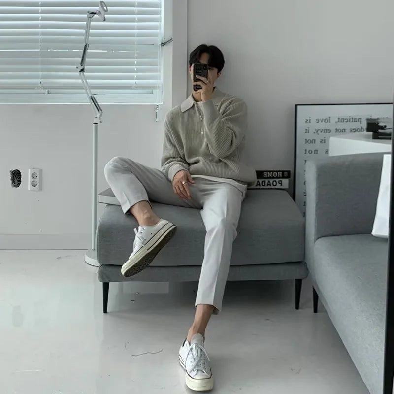 Men Korean Fashion Knitwear - Casual Pullover Sweater