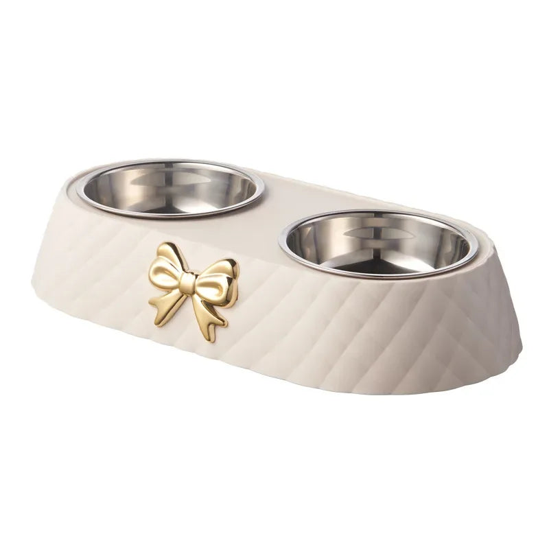 Double Pet Food and Water Bowl for Dogs and Cats Non-Slip Design