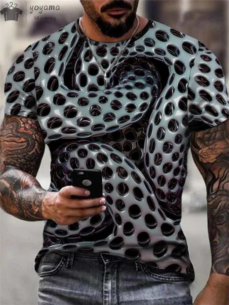 Men's 3D Printed Gradient Streetwear T-Shirt