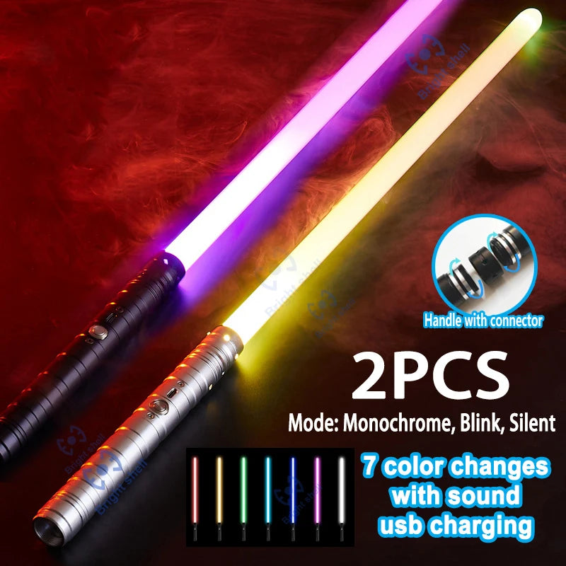 RGB Metal Lightsaber Laser Sword – 15 Color Change with Sound Effects