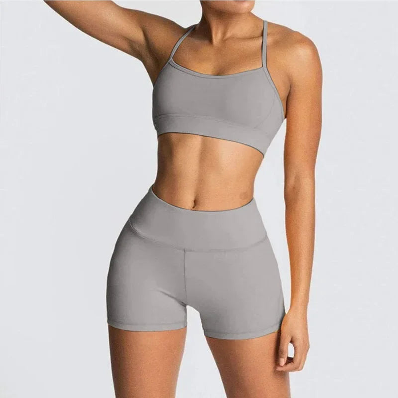 Leopard Print Yoga Set for Women Two Piece