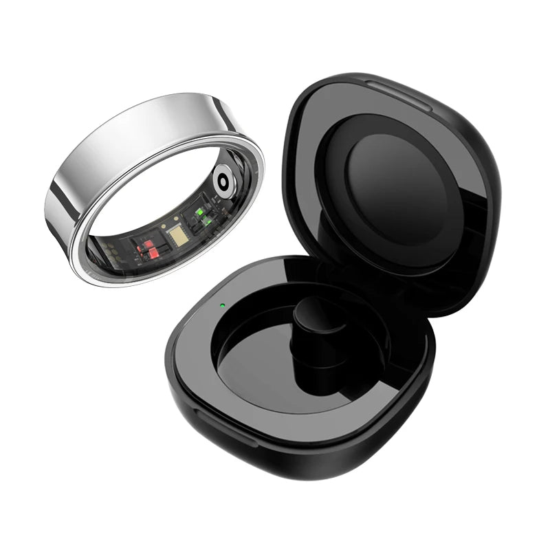 R09 Smart Health Ring with Charging Case – Unisex Fitness Tracker