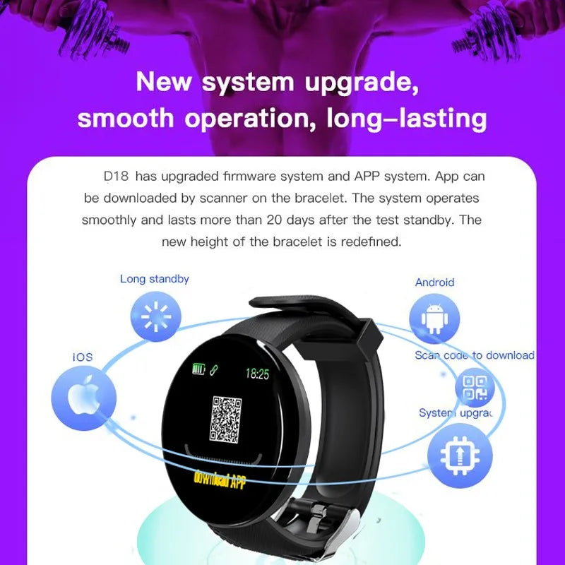 D18 Smart Watch Fitness Tracker