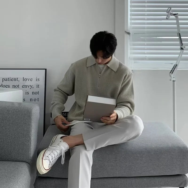 Men Korean Fashion Knitwear - Casual Pullover Sweater