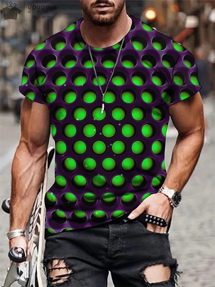 Men's 3D Printed Gradient Streetwear T-Shirt