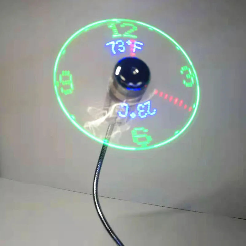 USB Mini Fan with LED Time Display – Creative Laptop Gadget