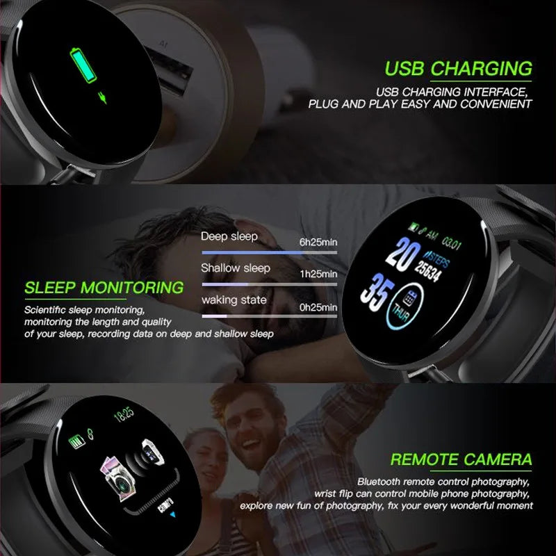 D18 Smart Watch Fitness Tracker