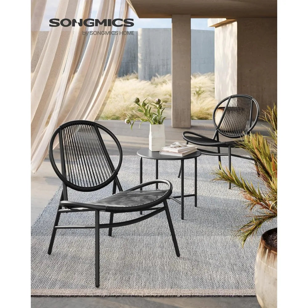 Acapulco Chairs, Side Table, Outdoor Garden Bistro Set